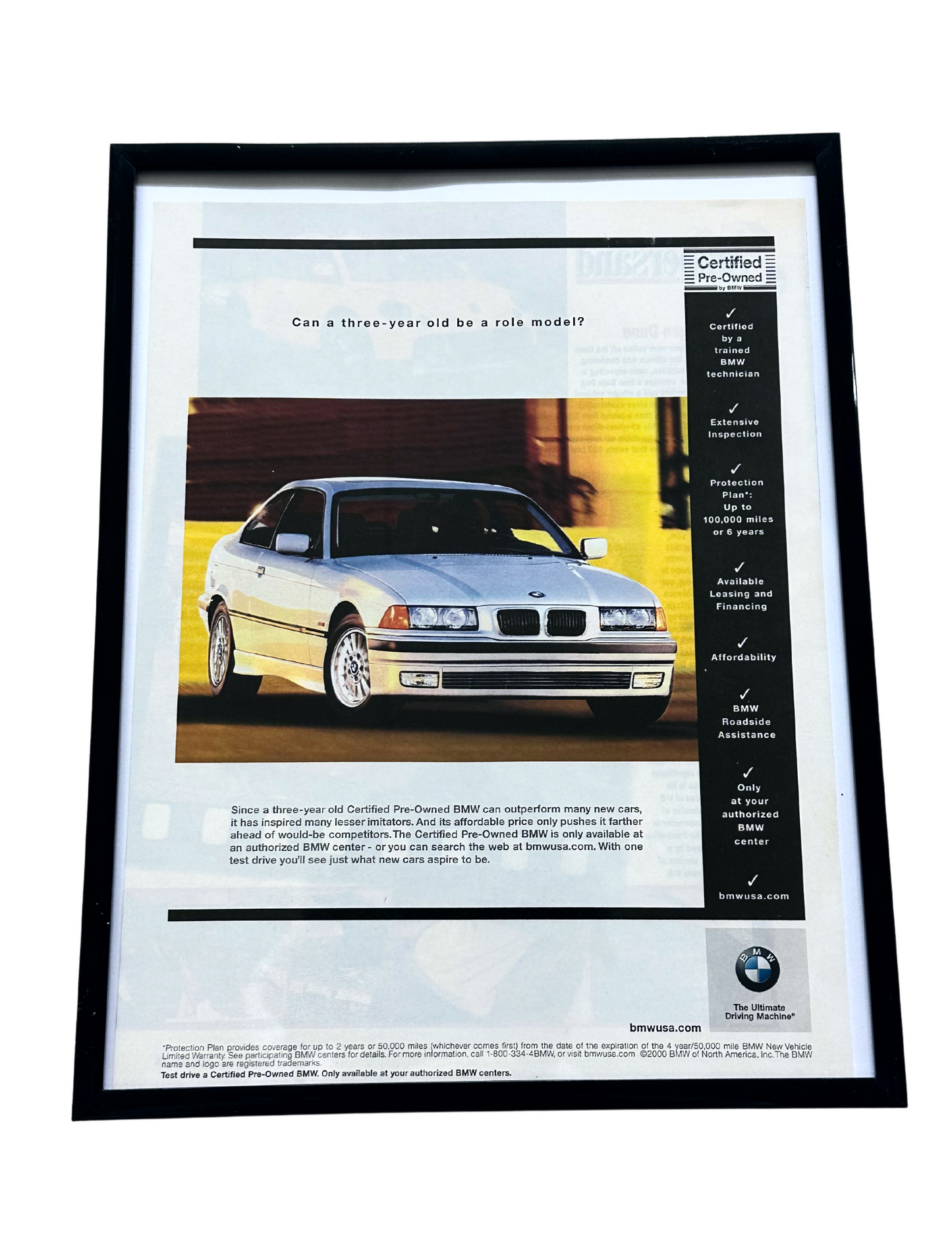 BMW E36 318i Framed Advertisement