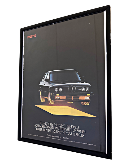 BMW/PIRELLI E28 M5 Framed Art Advertisement