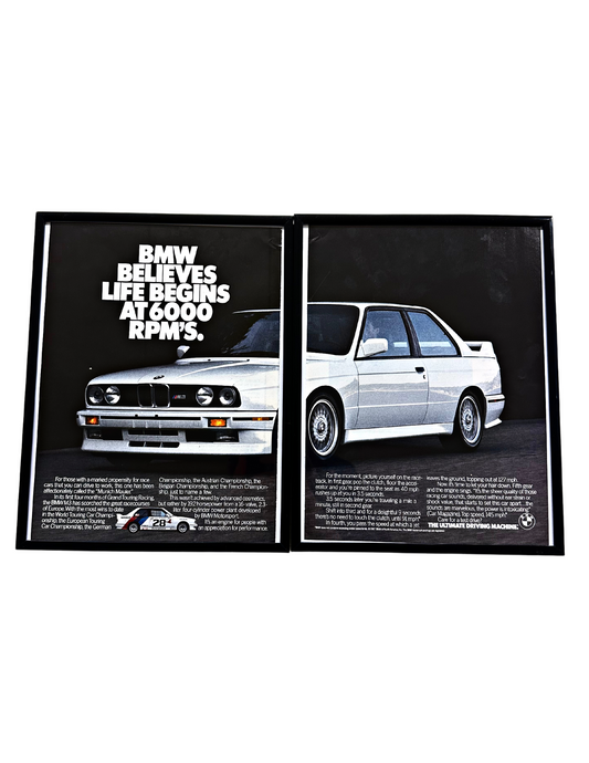 BMW E30 M3 Framed Art Advertisement